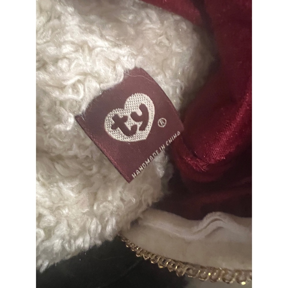 Ty Attic Treasures Gem Let It Snow Teddy Bear Plush Red Velvet Cloak Hooded 1993 - Picture 4 of 6